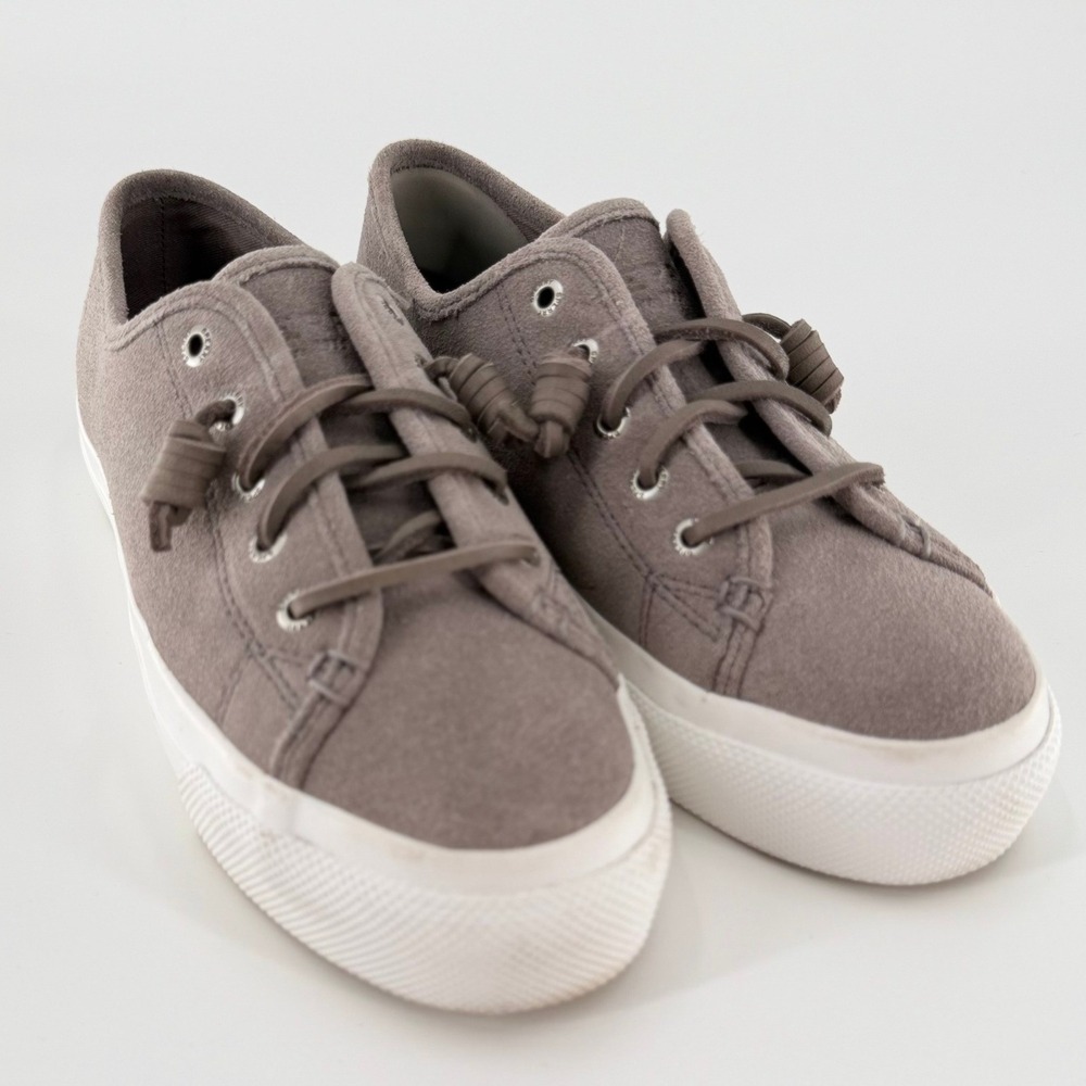 SPERRY TOP-SIDER Crest Vibe Grey Suede Low Top Sneakers STS80334 Womens 7M